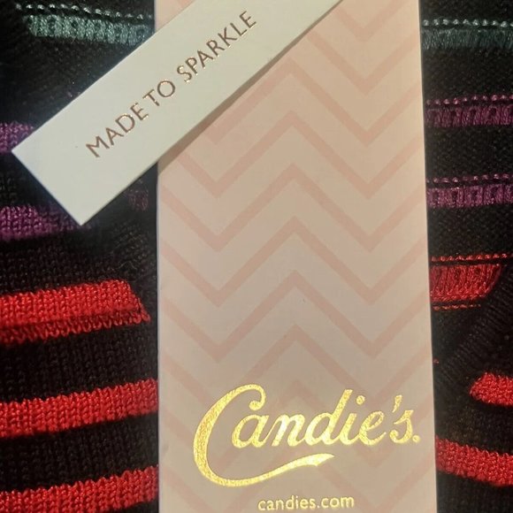 Candie's Womens Juniors Striped Choker Gigi Skater Sweater Dress Black Size XL - Picture 9 of 11